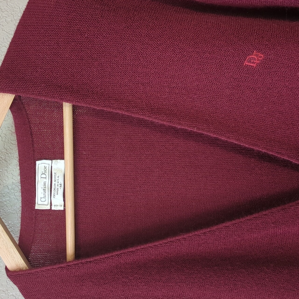 Christian Dior •  Vintage Maroon Cardigan
